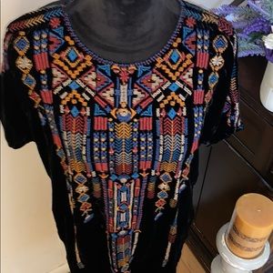 NWT JOHNNY WAS VELVET TUNIC WITH SHORT SLEEVE🦋🦋